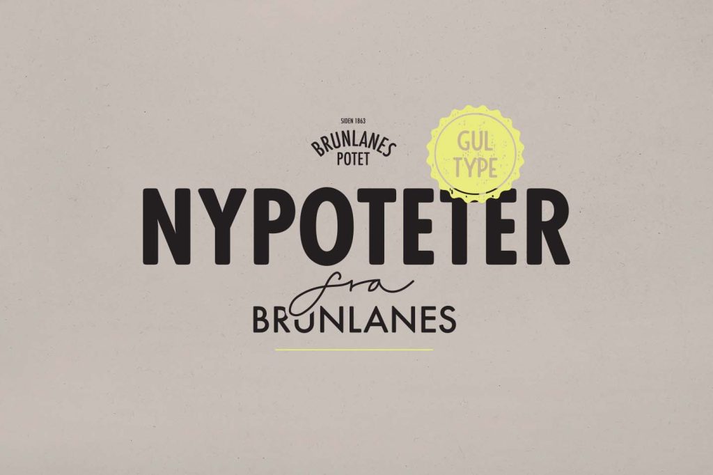 Pakningsdesign: Logotekst med teksten 